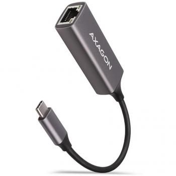 Adaptador de red AXAGON ADE-TRC Gigabit Ethernet 10/100/1000 - USB 3.1 Tipo C, metal gris titanio