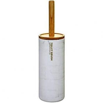 Brosse WC Simply Smart con soporte de resina blanco mármol y bambú LEA