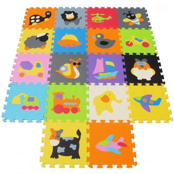 qqpp Alfombra Puzzle para Niños Bebe Infantil - Suelo de Goma EVA Suave. 18 Piezas