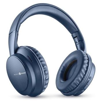 Auriculares Inalámbricos Music Sound BOOST Bluetooth con 3 Modos EQ, Diseño Plegable, Micrófono Integrado y Hasta 8 Horas de Autonomía - Azul