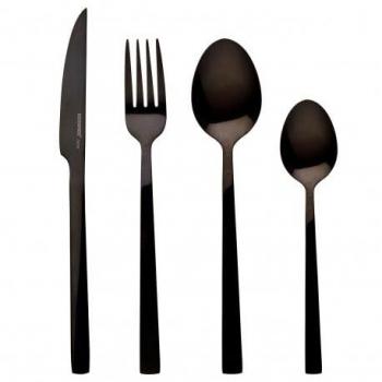 Cubertería Bergner Sofia Negra Inoxidable 24 Piezas