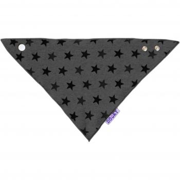 The Original Dooky - Babero bandana de algodón, absorbente y ajustable Grey Stars Bianco con Stelle Argento - Silver Stars