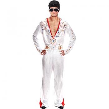 Disfraz de Rey del Rock Blanco para hombre