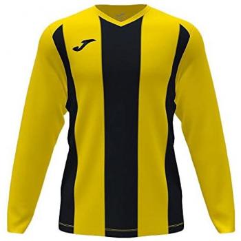 Camiseta manga larga PISA II amarilla y negra para hombre JOMA