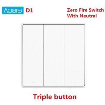 Interruptor de Pared Inteligente Aqara D1 Zigbee con 3 Botones y Control de Voz para Xiaomi Mijia Home