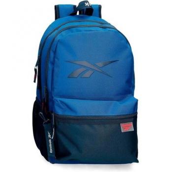 Mochila Escolar Reebok Atlantic Azul 44cm Poliéster dos compartimentos