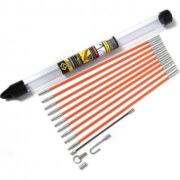 CK Herramienta para Colocación de Cable T5411, Kit de Varillas de Fibra de vidrio GRP, Juego de barras de tracción de cable, 3,3 metros