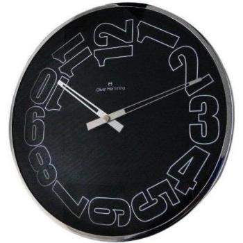 Viceni Limited Oliver Hemming - Reloj de pared, diseño de números inclinados, color negro