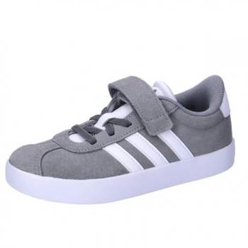 Zapatillas Adidas VL Court 3.0 Elastic Gris/Blanco ID9149, modelo bajo para niños, color Grey Three/FTWR White/Grey Two, talla 33 EU
