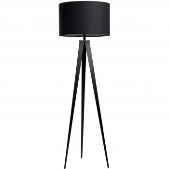 Lámpara de pie Tripod de diseño en metal negro (E27)