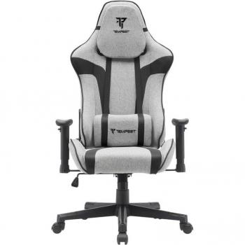 Silla Gaming Tempest Conquer Gris/Negra Tela Transpirable