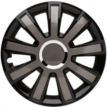 ALBRECHT automotive 49406 Tapacubos Flash VIII 16 pulgadas, 4 Unidades, Negro/Gris