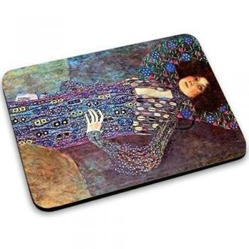 Klimt - Portrait Of Emily Floge, Designer Alfombrilla de Ratón Mouse Mouse Pad con Diseño Colorido. Tamaño 250 x 190 mm.