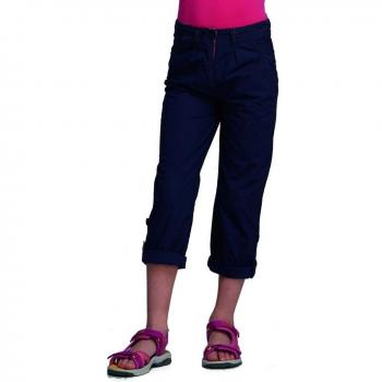 Regatta Girls Dolie Breathable Summer Capri Trousers Navy RKJ050