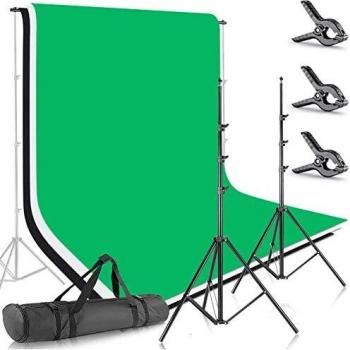 Neewer Sistema Soporte de Fondo de 2,6x3 Metros con Fondo de 3x6 Metros