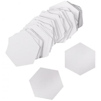 Gazechimp 100 pcs Plantillas de Acolchado de Papel Accesorios Bricolaje Fácil de llevar en Forma Hexágono - Blanco, 22mm