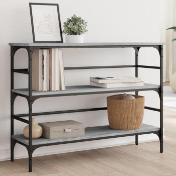 vidaXL Mesa Consola de Madera de Ingeniería 100x32x75 cm - Negro, Roble Sonoma, Roble Ahumado, Sofá, Entrada, Recibidor, Auxiliar