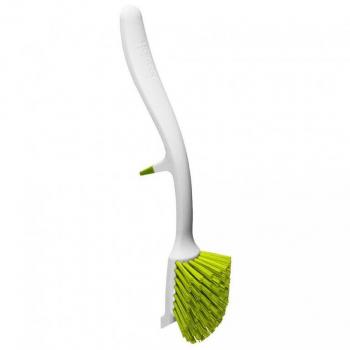 Cepillo de platos con gancho Edge Joseph Joseph, cepillo de limpieza para utensilios de cocina, diseño ergonómico, mango antideslizante, cabezal flexible para alcanzar áreas difíciles, incluye gancho para colgar y secar fácilmente