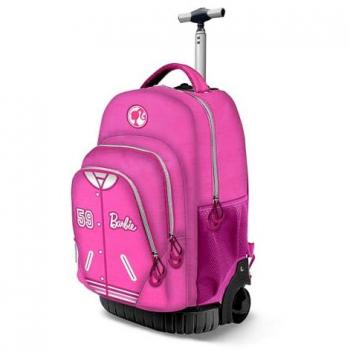 Mochila Trolley GTS Fan Barbie Varsity 47cm, color rosa, dimensiones 32 x 47 cm, capacidad 39 L