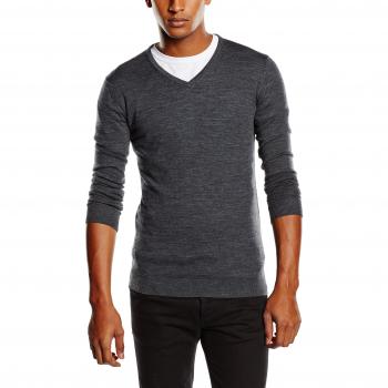 SELECTED HOMME SHDTOWER MERINO V-NECK NOOS, suéter Hombre, Gris