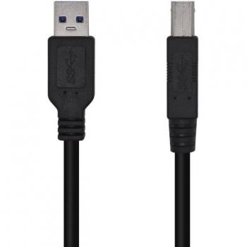 Cable USB 3.0 para Impresora Aisens A105-0445 - Tipo A Macho a B Macho - 3 Metros - Color Negro