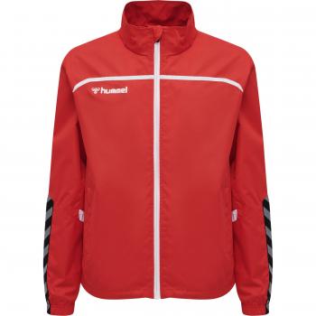 Hummel Chaqueta Authentic Training Rojo Hombre - Chaqueta deportiva, color rojo, para hombre, diseñada para entrenamiento, fabricada con materiales transpirables y ligeros, incluye cierre frontal completo y bolsillos laterales