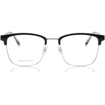 Browline Armazón Completo Plástico Negro para Hombre - Gafas Recetadas Anti-Azules - SmartBuy Collection