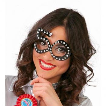 Gafas 50 años negras con brillantes