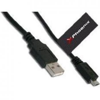 Cable Phoenix PHCABLEUSBAMICRO10 USB-A a Micro USB Macho, 5 Pines, 1 Metro, Carga y Transfiere Datos OTG, Color Negro