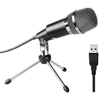 FIFINE Micrófono USB, PC Micrófono de Condensador USB de Estudio en casa Plug & Play para Skype, Grabaciones para Youtube, Búsqueda por Voz de Google, Juegos