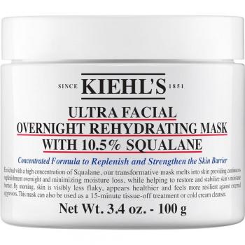 Kiehl's Ultra Facial Overnight Rehydrating Mask with 10.5% Squalane, 100ml (3.4 oz), Hydrating, Overnight Use, Suitable for All Skin Types