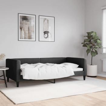 Cama de día negra 90x190 cm en tela