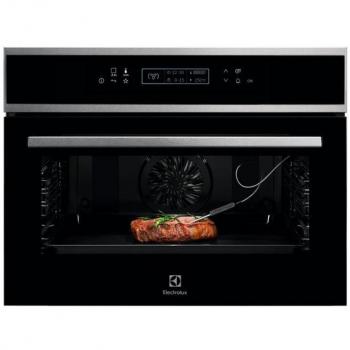 Electrolux EVE8P21X Horno Multifunción Compacto Pirolítico 43L Clase A+ con Sonda Térmica, Color Negro y Acero Inoxidable