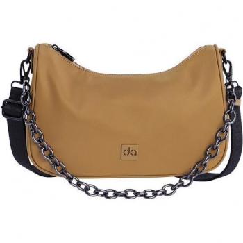 Bolso bandolera de mujer multiposición Elena beige con cremallera