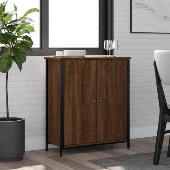 Aparador de madera de ingeniería 70x30x80 cm en color marrón roble, mueble de almacenaje para salón, buffet y armario auxiliar
