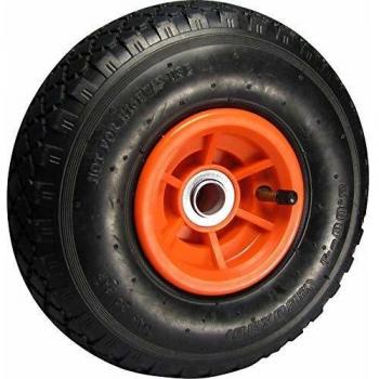 Rueda neumática Dörner + Helmer 260 mm, capacidad de carga máxima 150 kg, con llanta de plástico roja