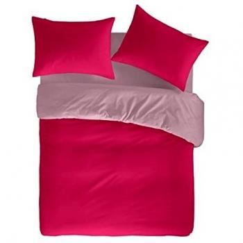 NAF NAF Casual Funda Nórdica Reversible Nórdico Algodón, Cama 180 (260x240 cm), Fucsia y Rosa
