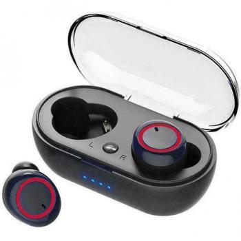 Auriculares Bluetooth V5.0 TWS con Control Táctil Estéreo, Inalámbricos Deportivos con Reducción de Ruido y Batería Externa para Huawei y Xiaomi
