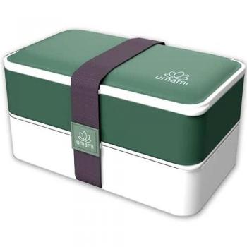 UMAMI Bento Lunch Box , 2 Recipiente 3 Cubiertos , Tupper Compartimentos Estilo Bento Box Japonés , Porta Alimentos Hermético , Microondas y Lavavajillas , Fiambrera Para Adultos/Niños , Zero Waste