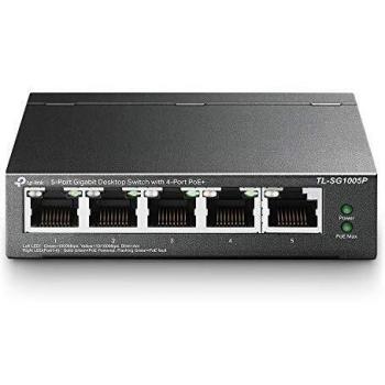TP-Link 5-Port Gigabit Desktop PoE Switch with 4-Port PoE+, 65 W for all PoE ports, Metal Casing, Plug and Play, Ideal for IP Surveillance and Access Point