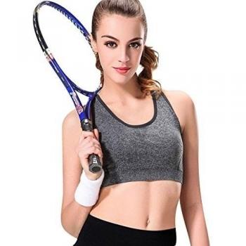 Beepeak - Sujetador deportivo - para mujer multicolor gris/negro 105BB