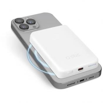Powerbank Magnético 5000 mAh con Carga Inalámbrica y USB-C - Blanco