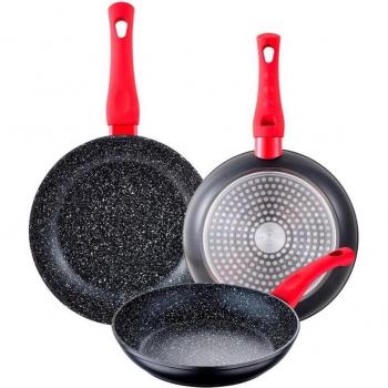 Set de Sartenes San Ignacio Energy Pro 3 piezas (24cm, 26cm, 28cm) con revestimiento antiadherente, fabricadas en aluminio forjado y aptas para inducción
