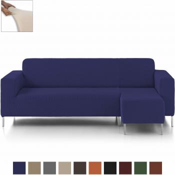Eiffel Textile Nimes Funda para Sofá, Algodón, Azul, Chaise Longue Brazo Largo Derecha, 280 x 195 x 2 cm