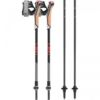 Leki Instructor Lite Bastones de Trekking para Montaña (Par) - Color Negro, Ultraligeros, Ajustables, Con empuñadura ergonómica y sistema de bloqueo rápido