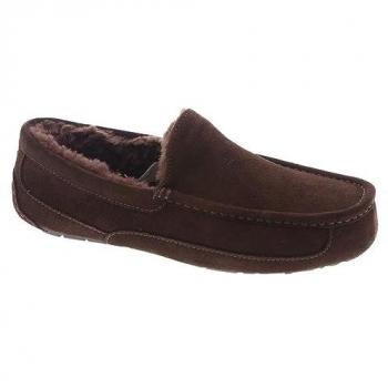 UGG Ascot Men's Suede Slippers in Dusted Cocoa, Size 14