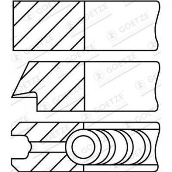 Juego de aros de pistón GOETZE ENGINE 08-323400-10 para FIAT, PEUGEOT y CITROËN