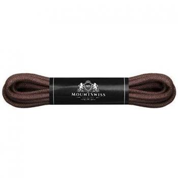 Cordones Mount Swiss© Luxury encerados y redondos para zapatos de traje y de piel, 2 - 3 mm de diámetro, 45 - 120 cm de longitud, color Marrón, talla 120 cm