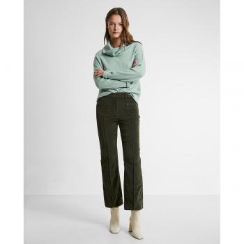 Pantalón flare de mujer con nervio central y bolsillos delanteros