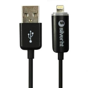 Silver HT - Cable de carga y sincronización Smart LED para iPhone / iPod / iPad